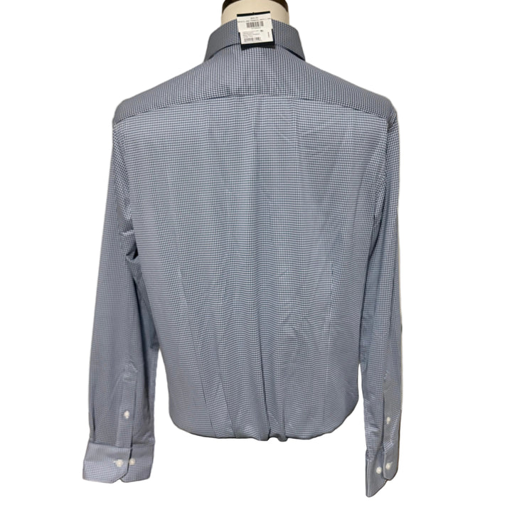 Mizzen + Main Trim Fit Halyard L/S Dress Shirt - Navy Gingham - Large