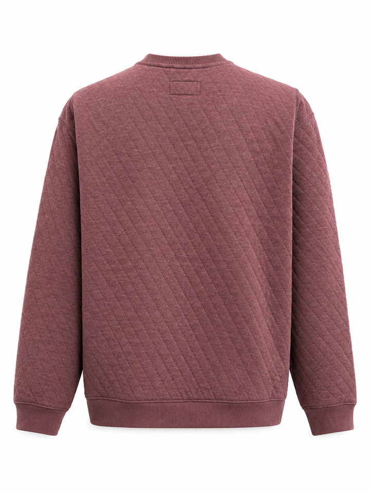 Marine Layer Corbet Quilted Crewneck - Plum Steel - Medium