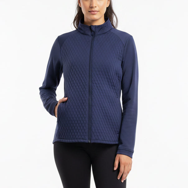 Peter Millar Women's Jacket Merge Mini Diamond Quilt Hybrid (w/ logo) Navy Size S