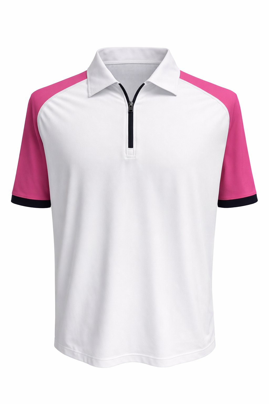 IBKUL Lane Short Sleeve Zip Polo - White/Rose - Large - Skorzie
