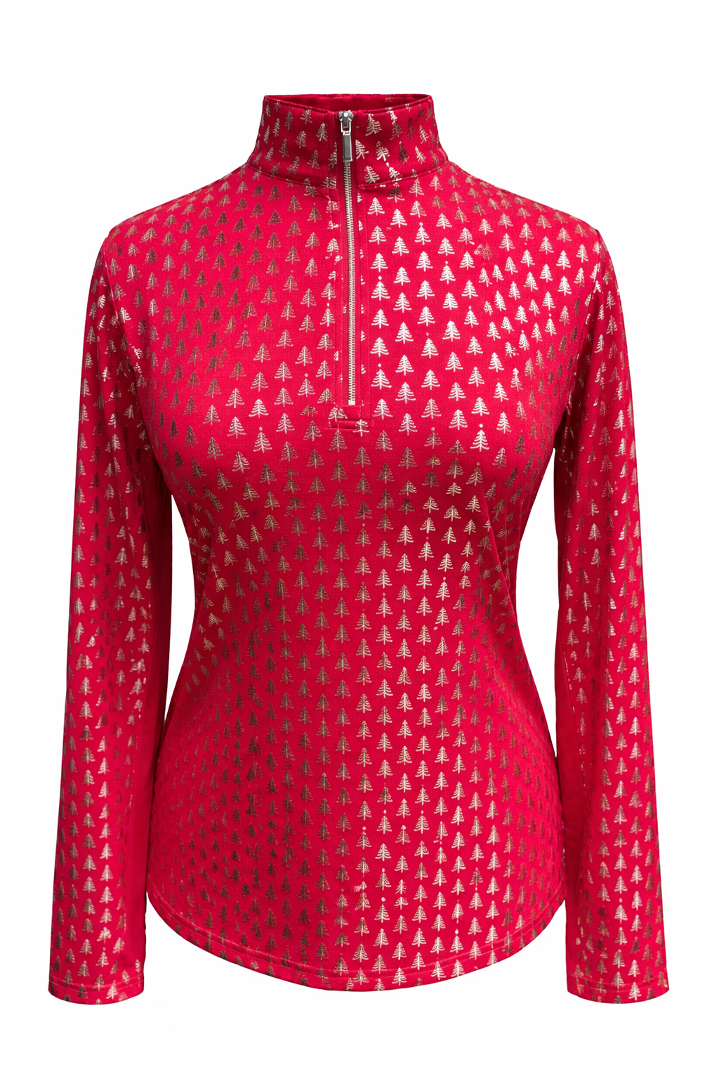 SanSoleil SOLSHINE FOIL PRINT MOCK - TINSEL TREE RED SILVER - Skorzie