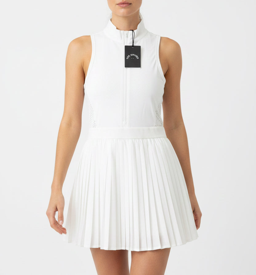 The Upside Women's Tennis Dress Slam Pleated White Size XS
