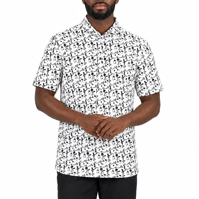 Black Clover Men's Golf Polo Night Lights White Size L
