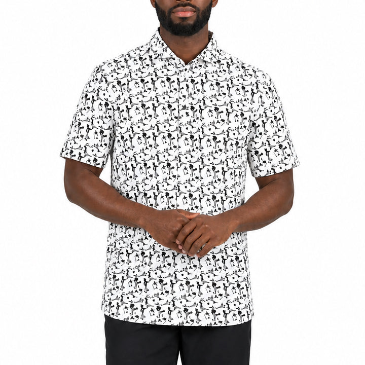 Black Clover Men's Golf Polo Night Lights White Size L