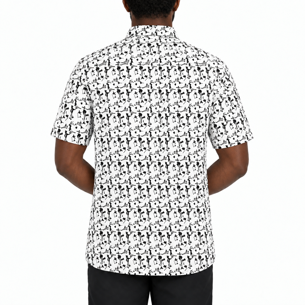 Black Clover Men's Golf Polo Night Lights White Size L
