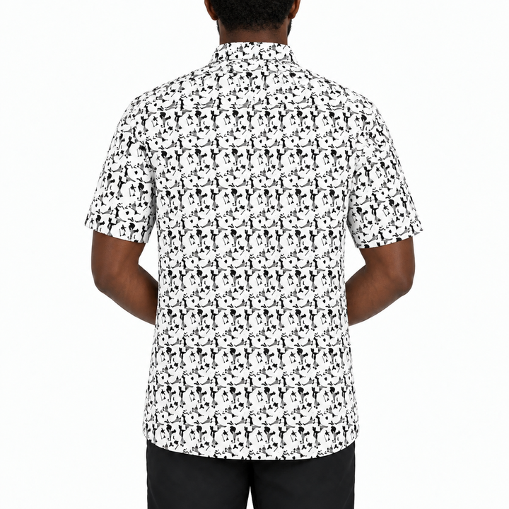 Black Clover Men's Golf Polo Night Lights White Size L