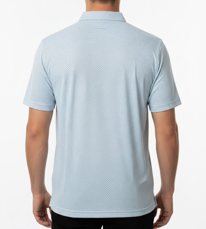 Straight Down Men's Golf Polo Check Mate Mint Size L