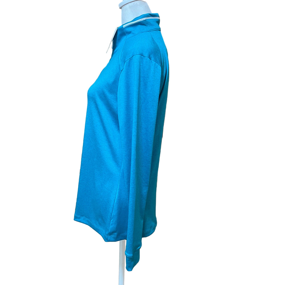 Greg Norman Leaderboard Half-Zip - Lagoon Blue Heather - Medium - Skorzie