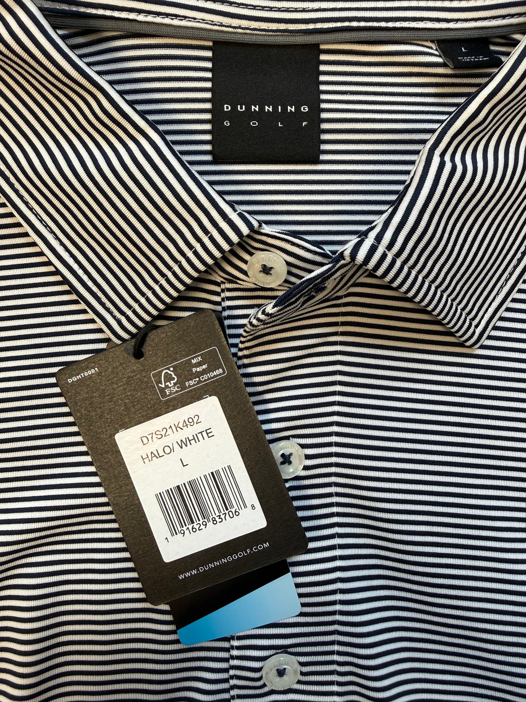 Dunning Performance Polo - Halo/White - Large