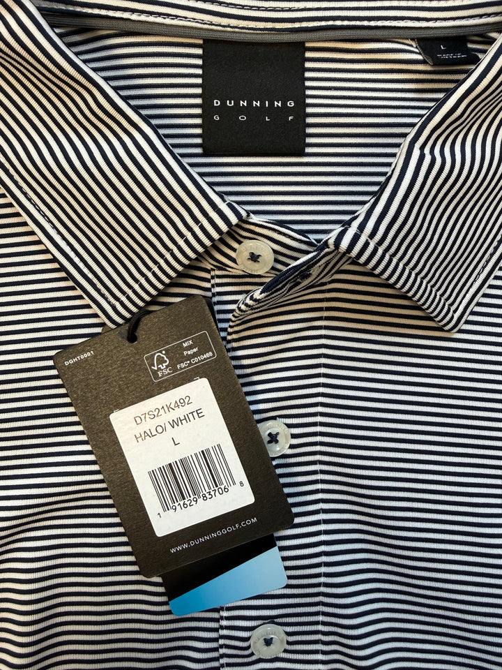 Dunning Performance Polo - Halo/White - Large