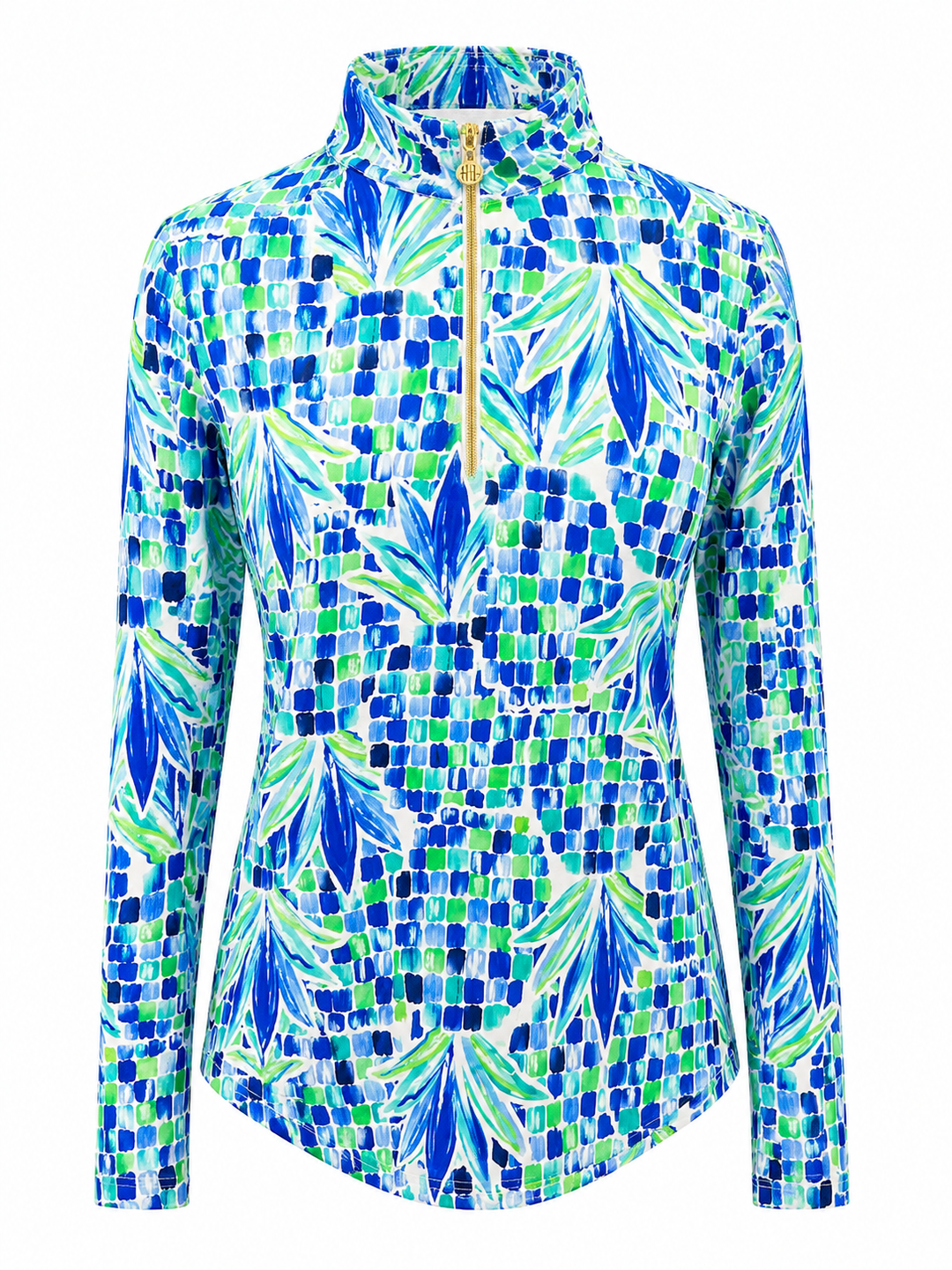 G-Lifestyle Long Sleeve Quarter Zip Top - Blue Pineapple