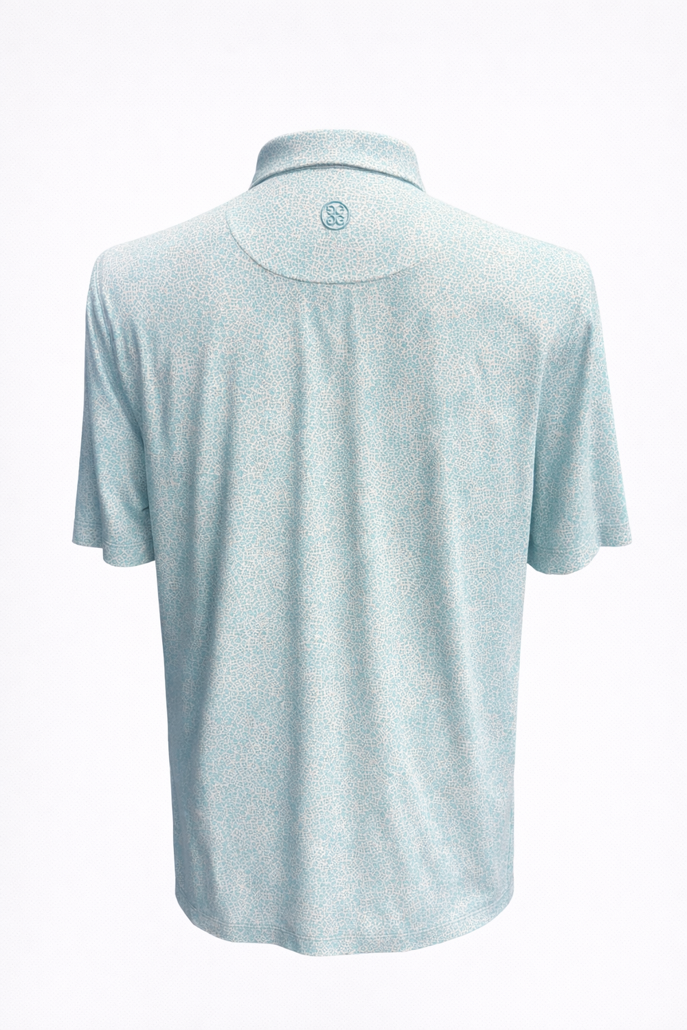 G/FORE Men's Floral Jersey Golf Polo - Aqua - Medium - Skorzie
