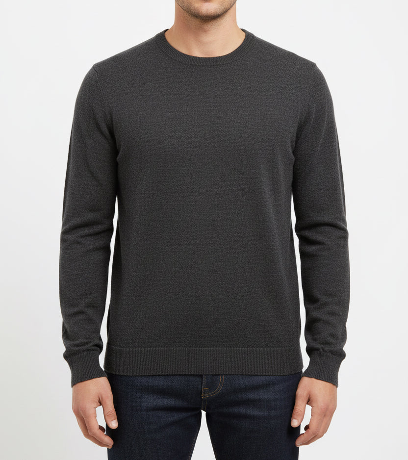 Straight Down Men's Golf Crewneck Sweater Links Charcoal Heather Size L
