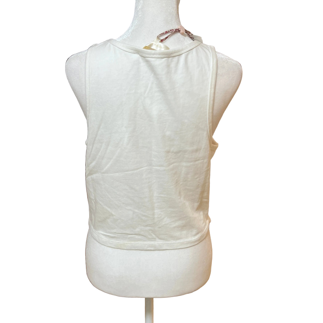 Love Shack Fancy Kaleen Cherry Rhinestone Tank - White - Small