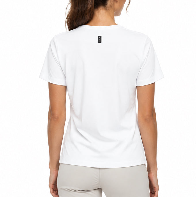 Jamie Sadock Women's Golf Polo Crew Neck Pocket T Sugar Size M