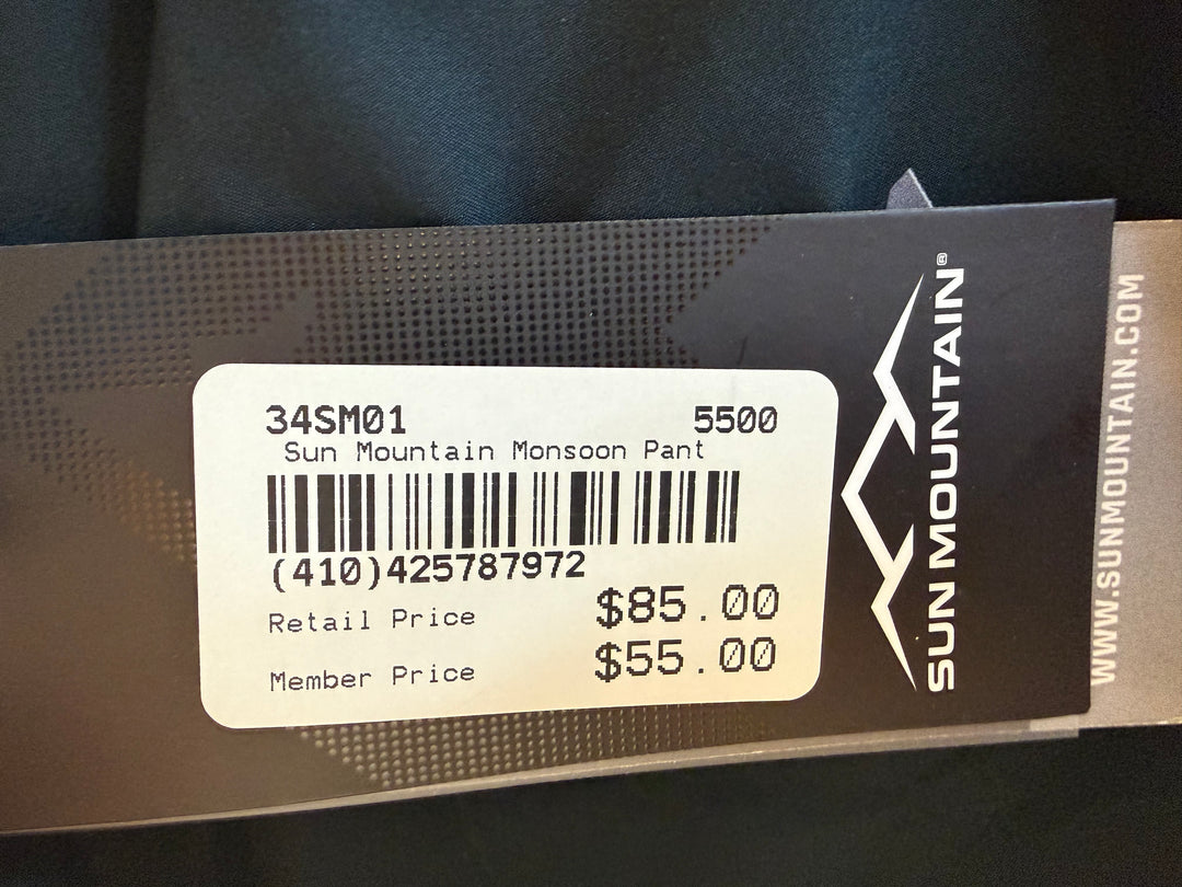 Sun Mountain Men's Monsoon Pant (w/ logo) - Black (FINAL SALE ITEM)