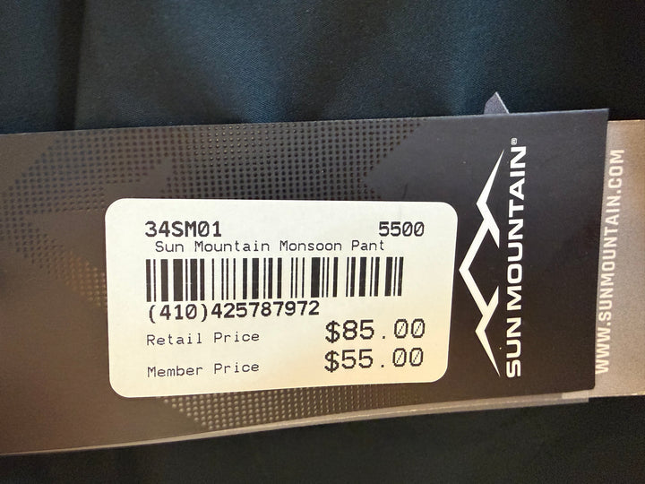 Sun Mountain Men's Monsoon Pant (w/ logo) - Black (FINAL SALE ITEM)
