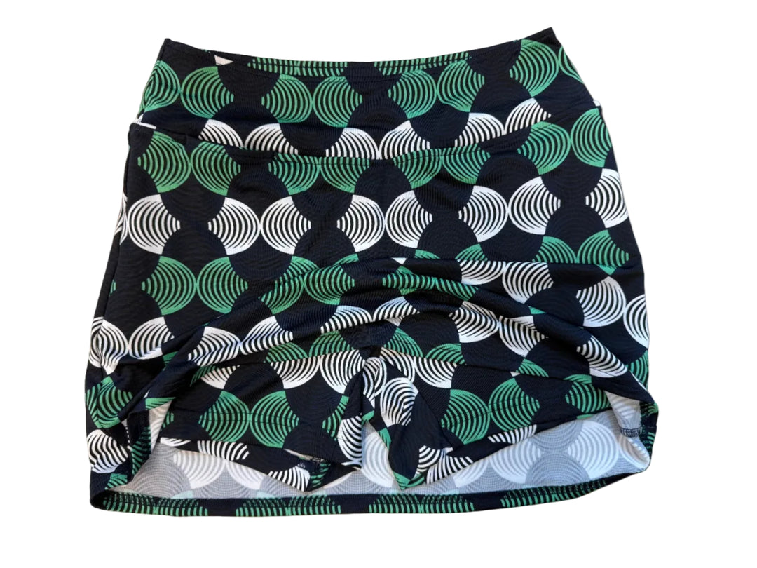 Golftini Whirlwind Golf Skort 15"- Green/Navy/White - Small