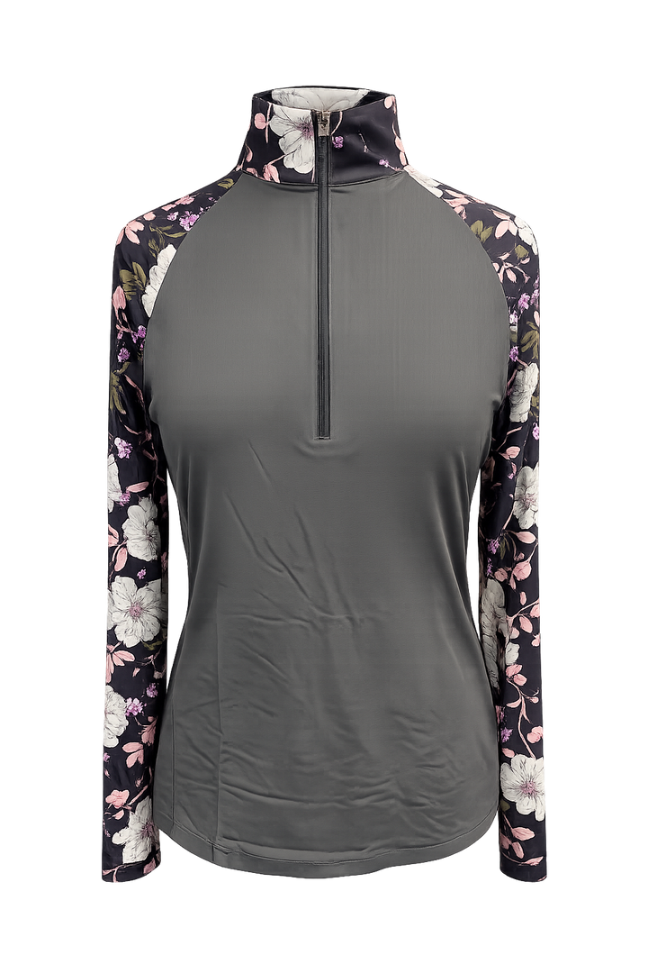 Kastel Denmark Long Sleeve Raglan 1/4 Zip Sun Shirt - Slate Garden Rose - Skorzie