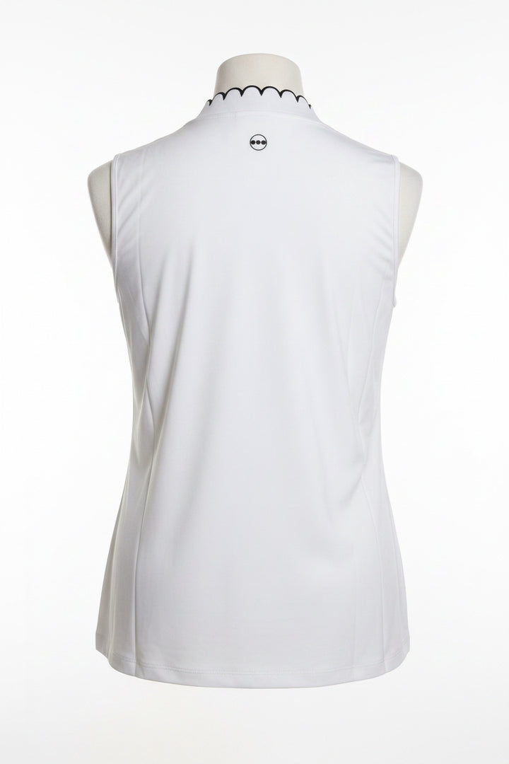 Swing Control Scalloped S/L Velocity Top - White/Navy - Small - Skorzie