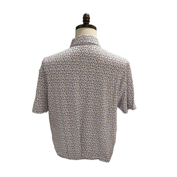 IBKUL Mini Cocktails Polo - Blue/Pink/Brown - Large - Skorzie