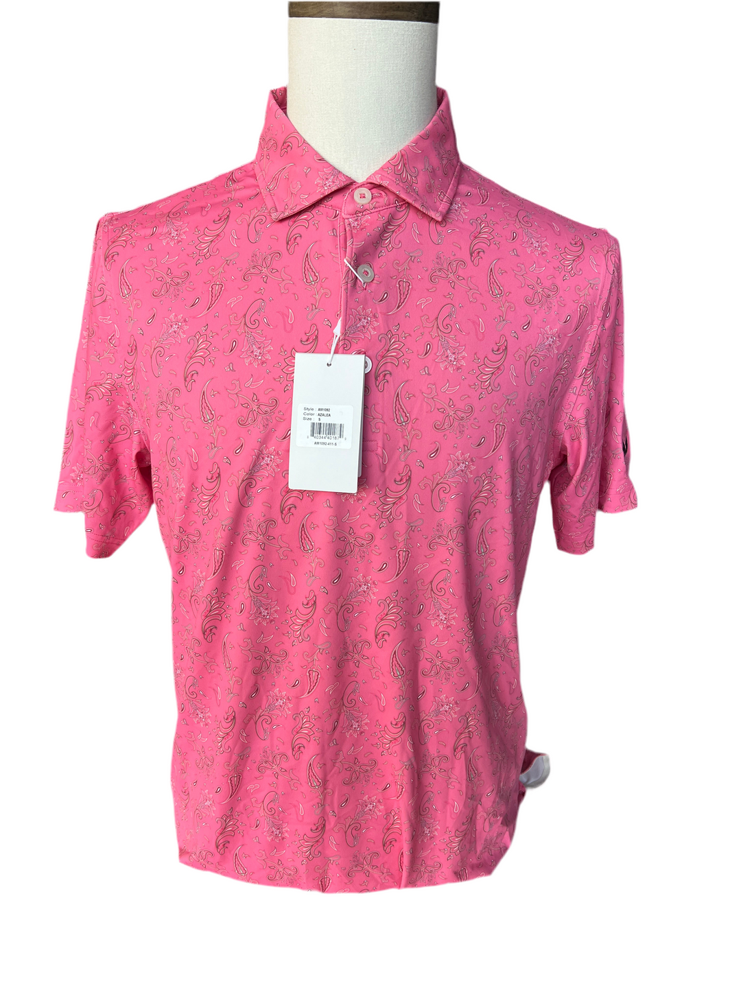 Ashworth Paisley Polo (w/logo) - Coral - Skorzie
