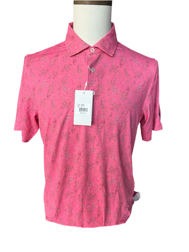 Ashworth Paisley Polo (w/logo) - Coral - Skorzie