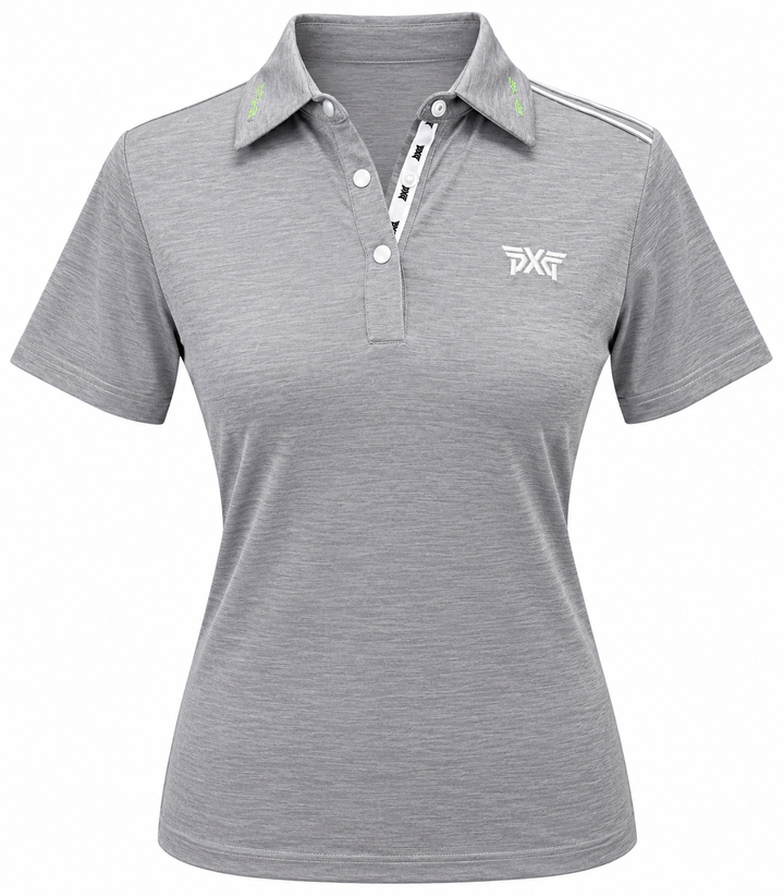 PXG Women's Cactus Collar Polo - Heather Grey - XS (FINAL SALE ITEM)