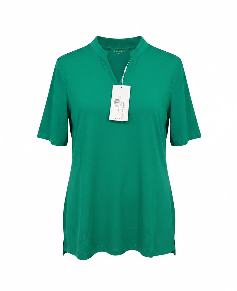 Swing Control Solid S/S V-Neck Velocity Polo - Jolly Green - Small - Skorzie