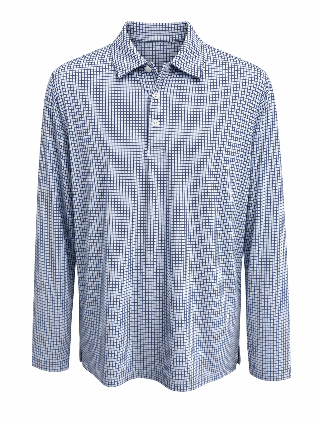 SanSoleil SOLCOOL L/S PRINT POLO - VINTAGE BLUE SUBMARINE - Skorzie