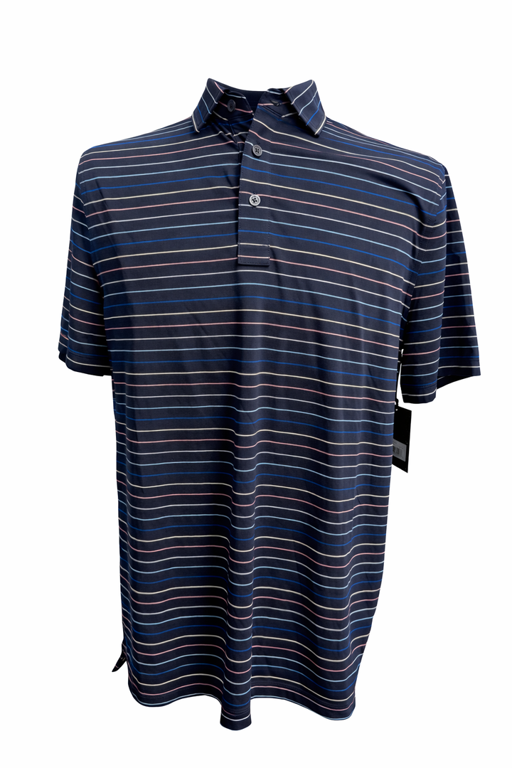 G/FORE Men's Multi Stripe Tech Pique Polo - Medium - Skorzie
