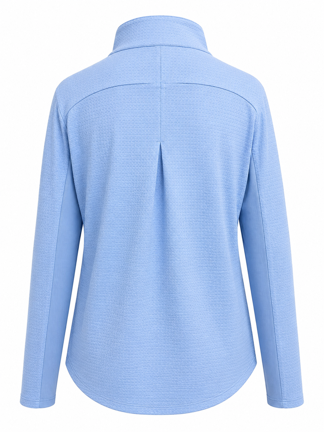 IBKUL Solid Long Sleeve Zip Mock - Periwinkle