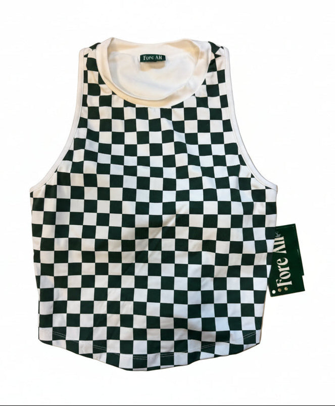 Fore All Lillee Tank - Green/White Checkered - Skorzie