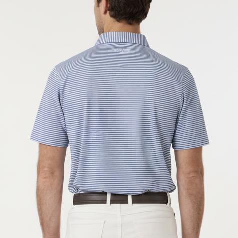 Straight Down Men's Golf Polo Del Mar Stripe Lake Size L