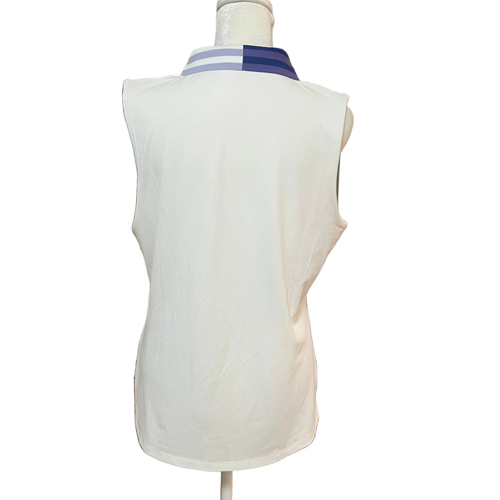 G/FORE Contrast Tech Pique Sleeveless Polo - Snow - Large - Skorzie