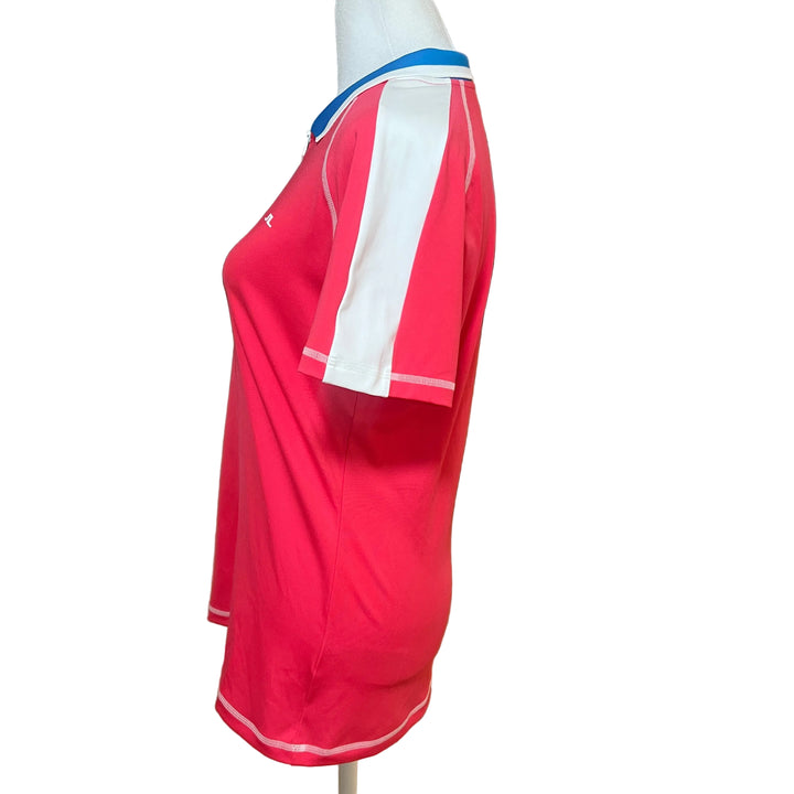 J.Lindeberg Kourtney 1/4 Zip Polo - Azalea - Medium - Skorzie