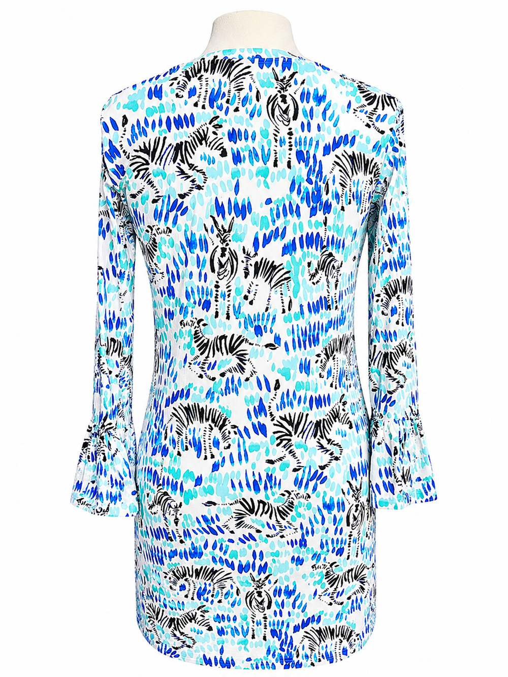 IBKUL Zebra Print Bell Sleeve Dress - Small - Skorzie