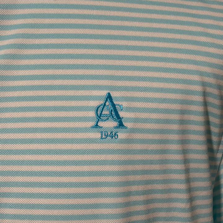 Straight Down Del Mar Stripe Polo (w/logo) - Tahoe