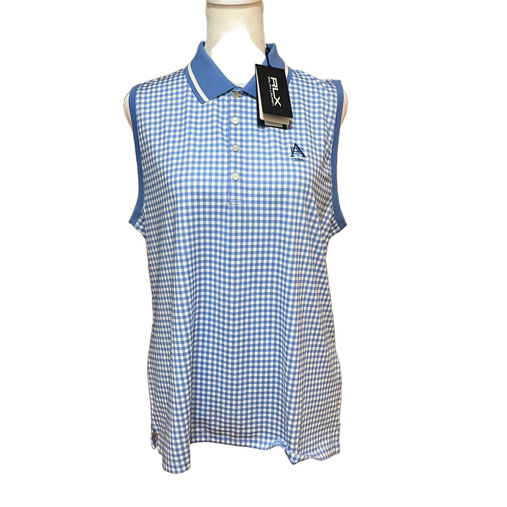 RLX Tailored Fit SL Polo (w/ logo) - Blue Gingham