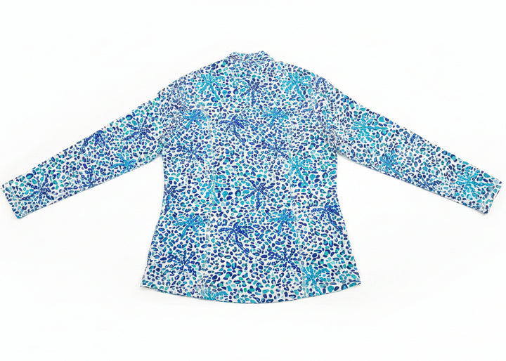 Lulu B Women's Leopard Palm Zip Up Jacket - Multi