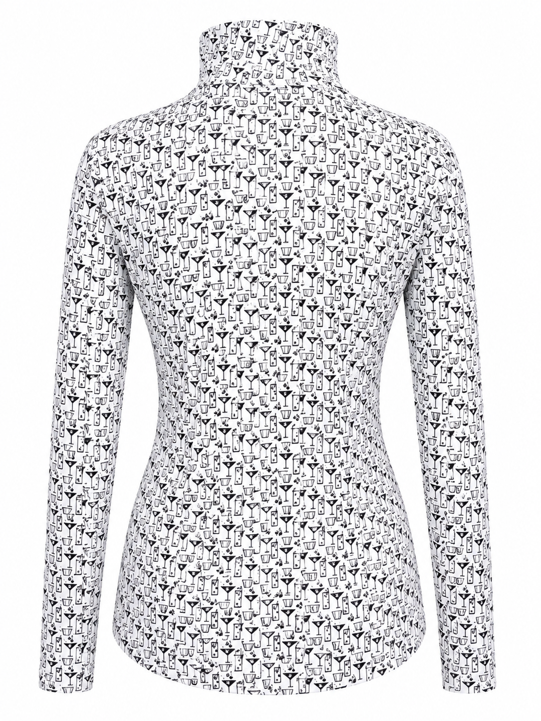 SanSoleil SoCool Long Sleeve Print Panel Mock - Mixed Drinks Black