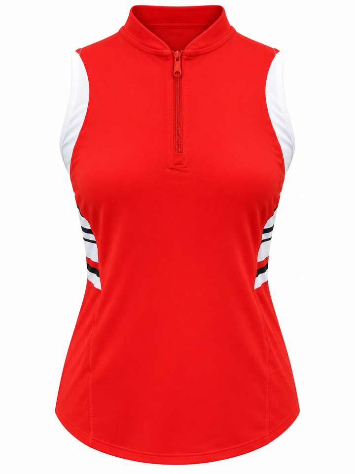 Lucky In Love Tech it in Zip Top - Crimson