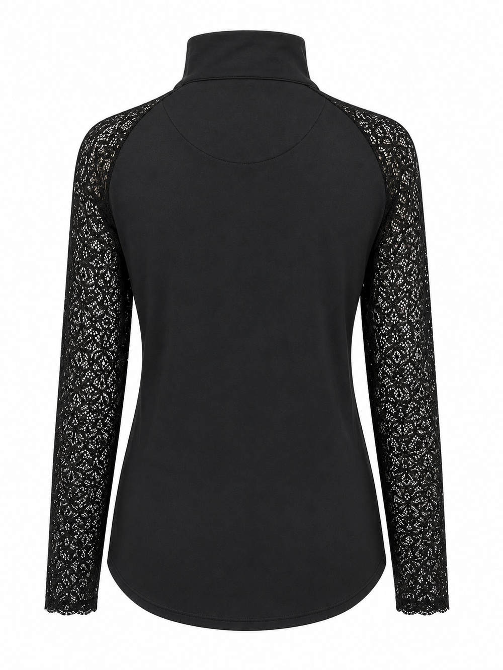 Kastel Denmark Long Sleeve Raglan 1/4 Zip Sun Shirt - Black Floral Lace - Skorzie