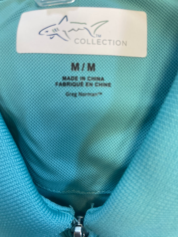 Greg Norman Womens Sleeveless Zip Polo - Teal Ocean