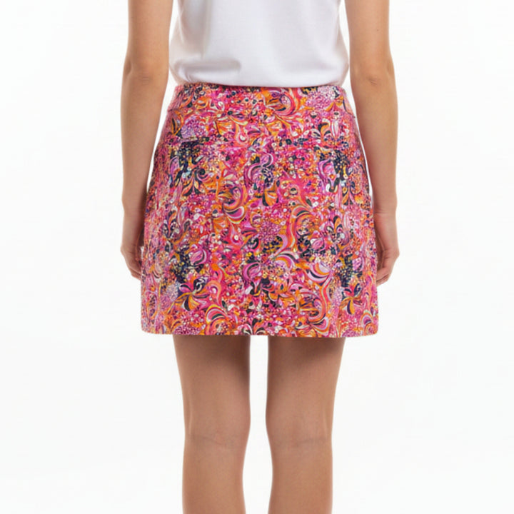IBKUL Women's Golf Skort Flounce 16.5" Sunset Swirl Size S