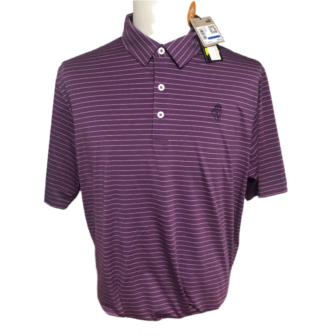 Puma Tucker Polo (w/ logo) - Berry Stripe - X-Large - Skorzie