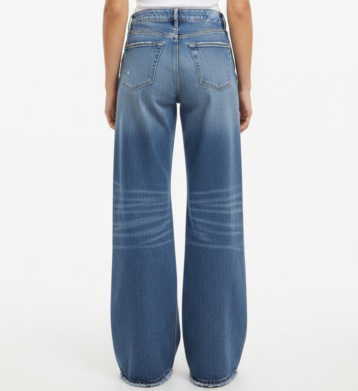 Good American Women's Jeans Good Ease Relaxed 34" Indigo575 Size 0
