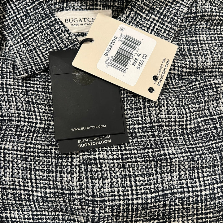 Bugatchi Men's Shirt Julian Pebble Print Black Size XL