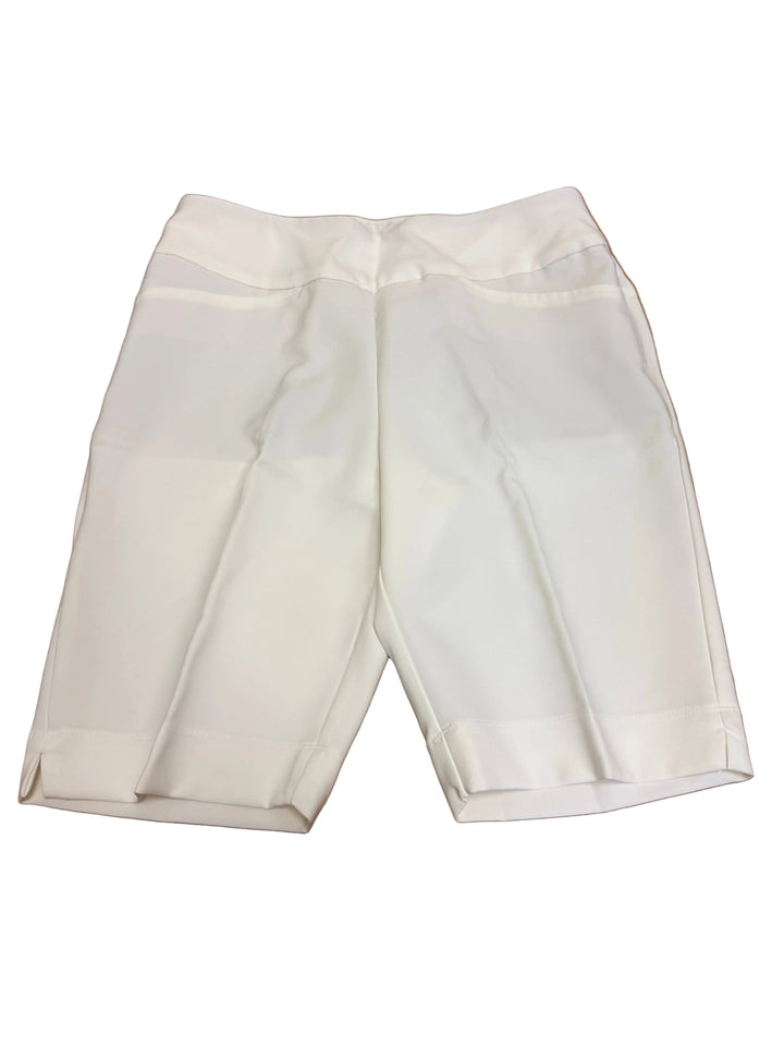 IBKUL Solid Knit Shorts - White - 4 - Skorzie