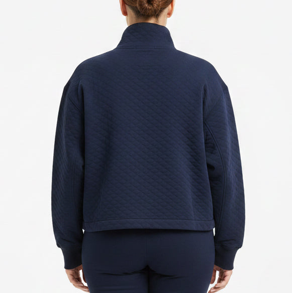 RLX Ralph Lauren Women's Golf 1/4 Zip Quilted Funnelneck Navy Size XL